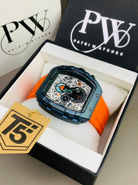 T5 Moon Edition Strap Watch (Orange) Patni Watches