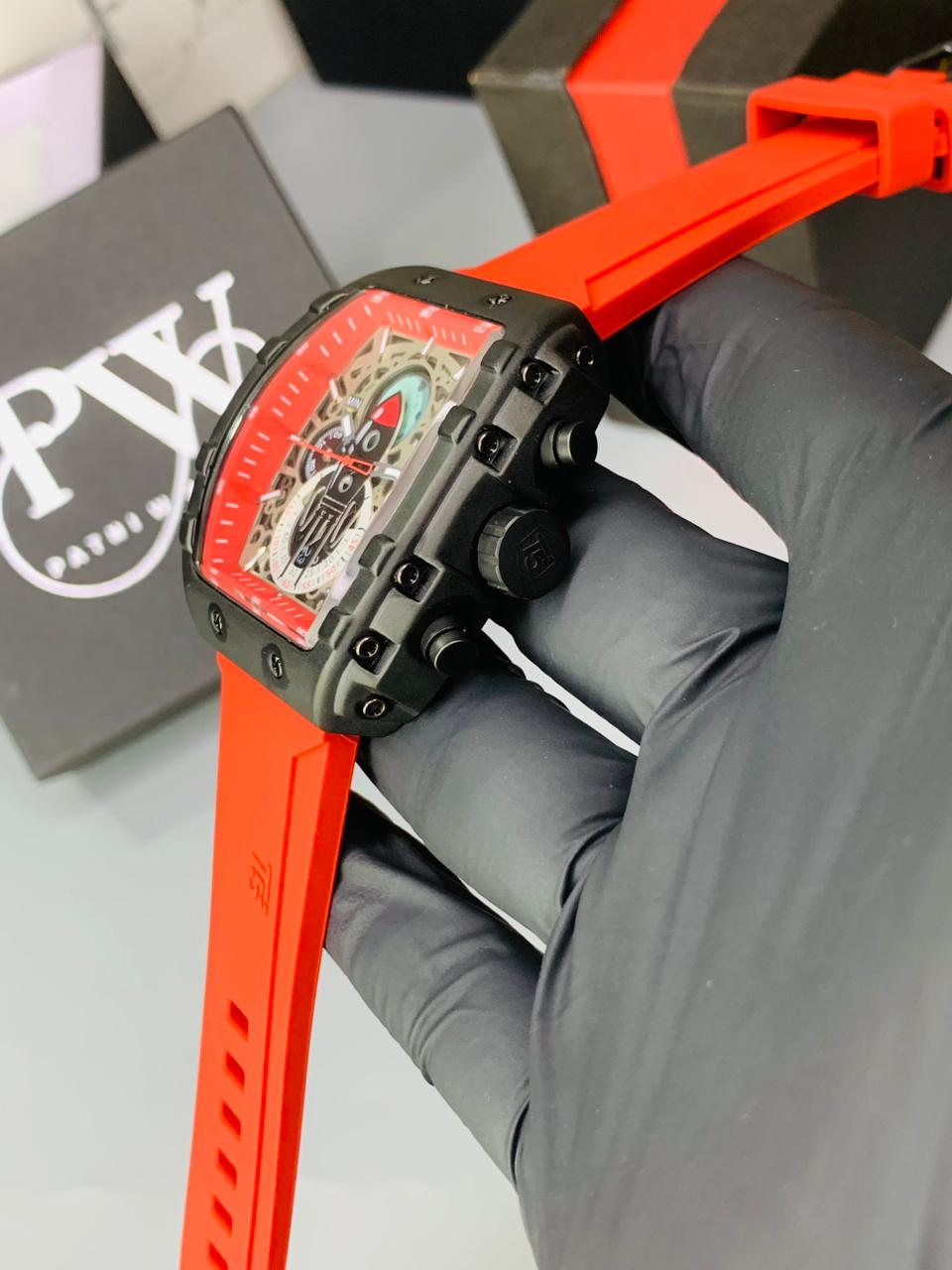 T5 Moon Edition Strap Watch (Red) Patni Watches