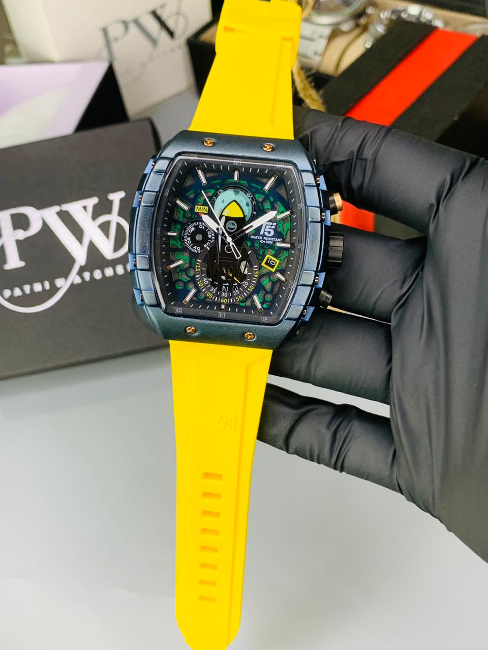 T5 Moon Edition Strap Watch (Yellow) Patni Watches