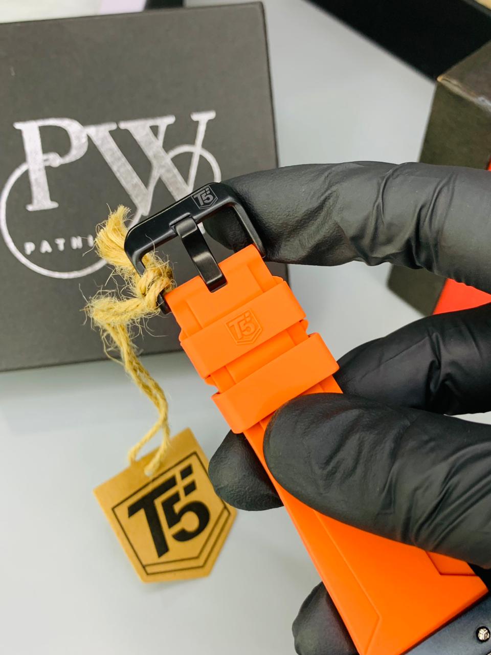 T5 Moon Edition Strap Watch (Orange) Patni Watches