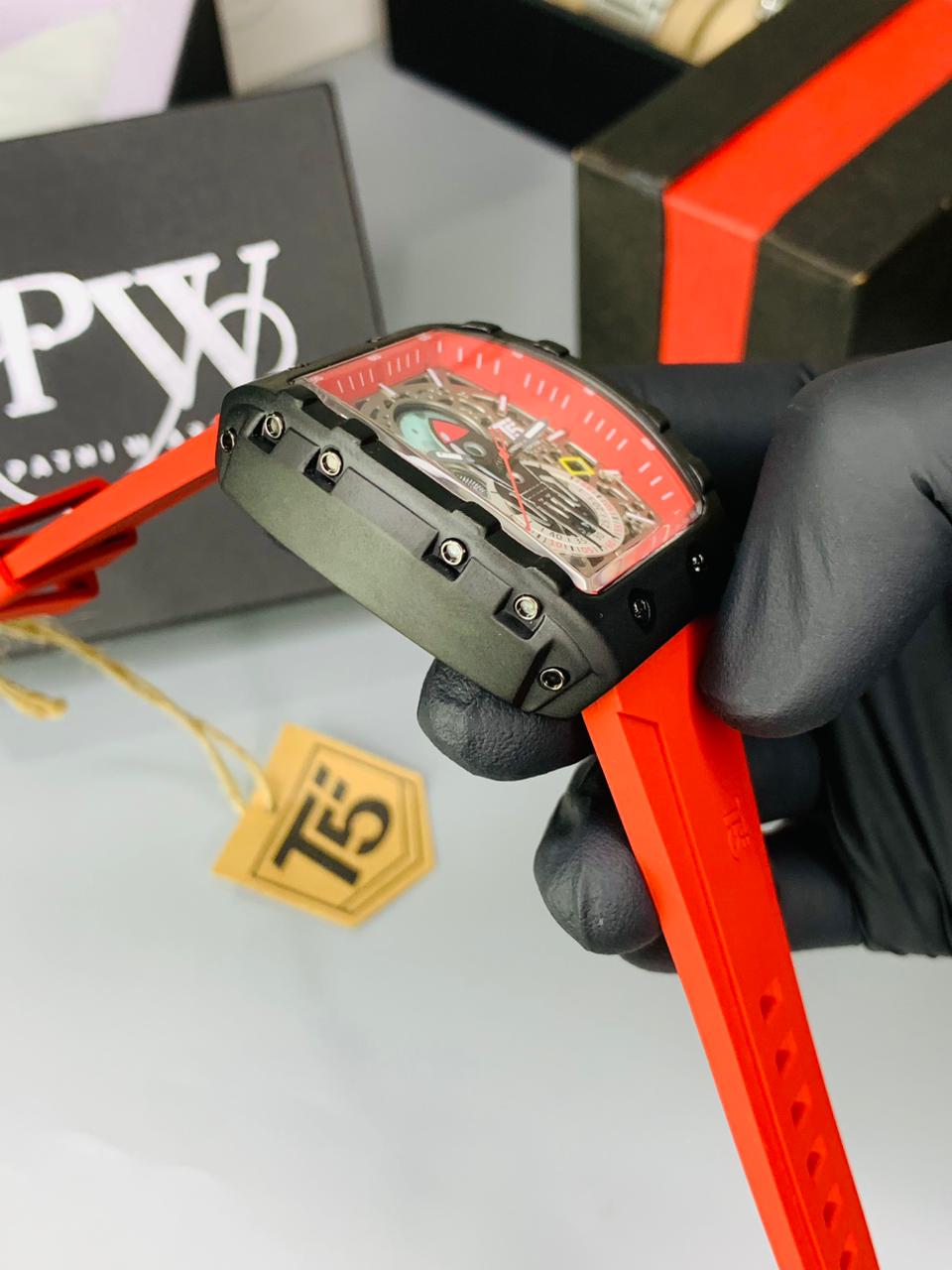 T5 Moon Edition Strap Watch (Red) Patni Watches