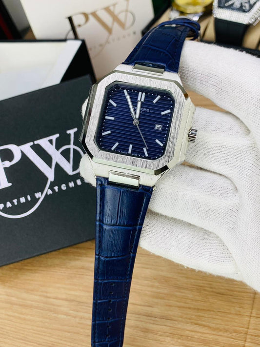 PP SQ Leather Belt (Blue) Patni Watches