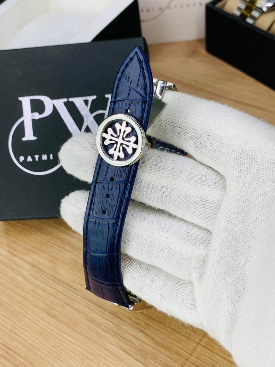 PP SQ Leather Belt (Blue) Patni Watches