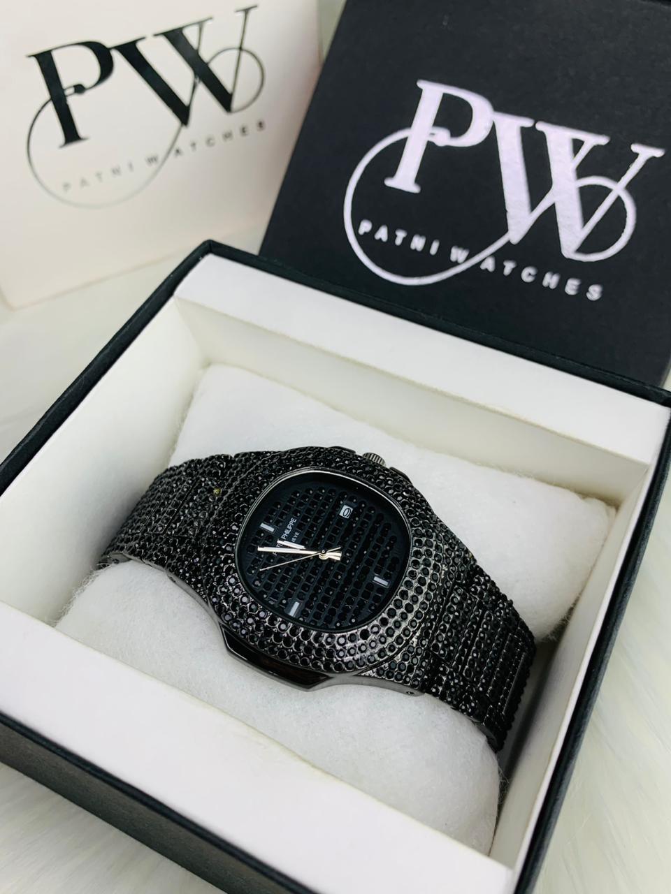 PP Full Stone Model (Black) Patni Watches