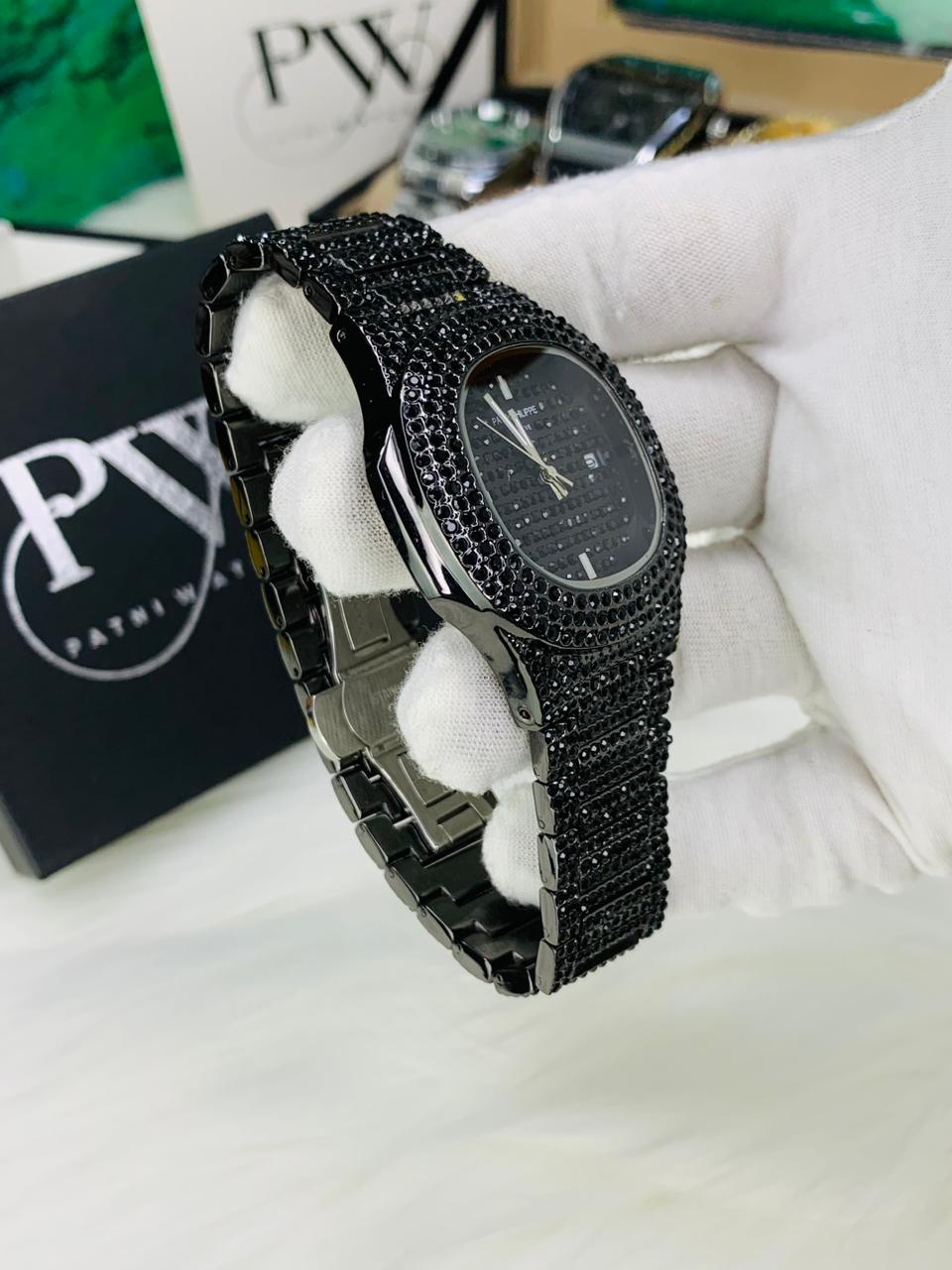 PP Full Stone Model (Black) Patni Watches