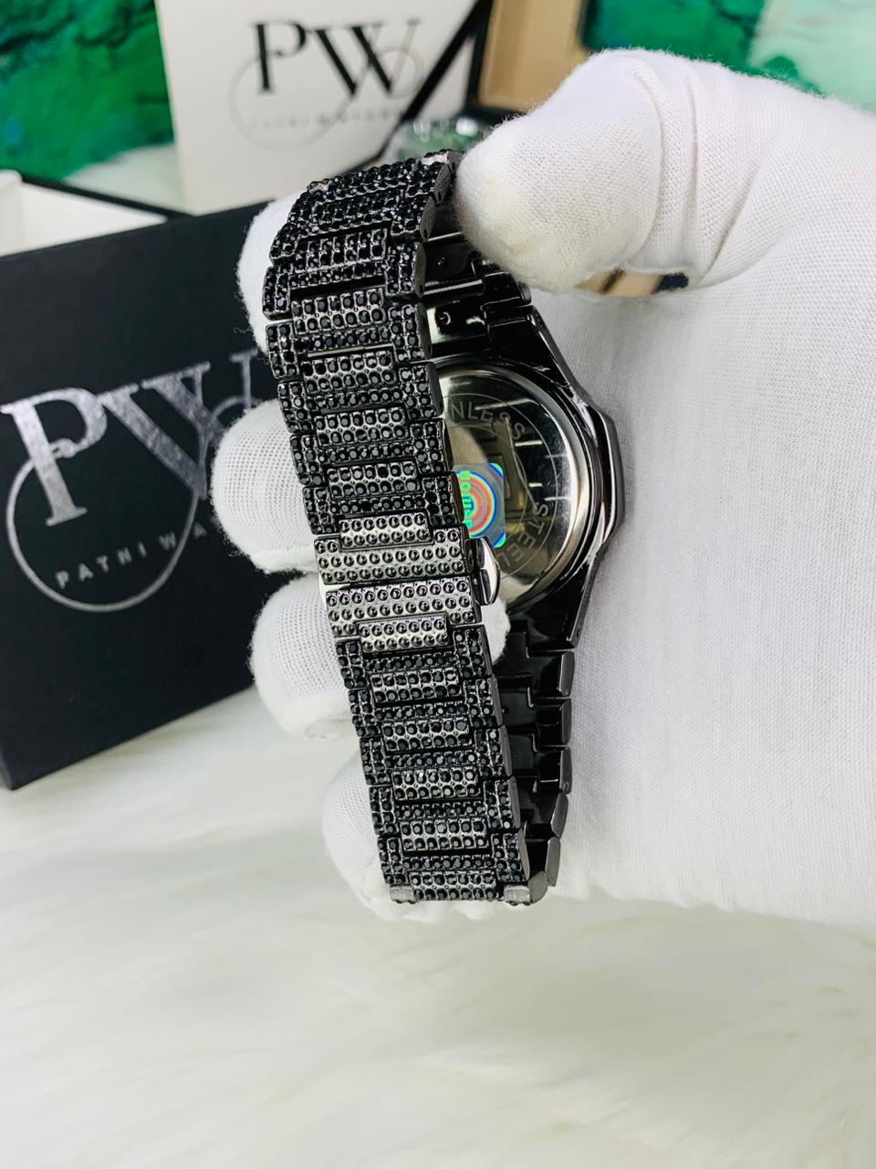 PP Full Stone Model (Black) Patni Watches