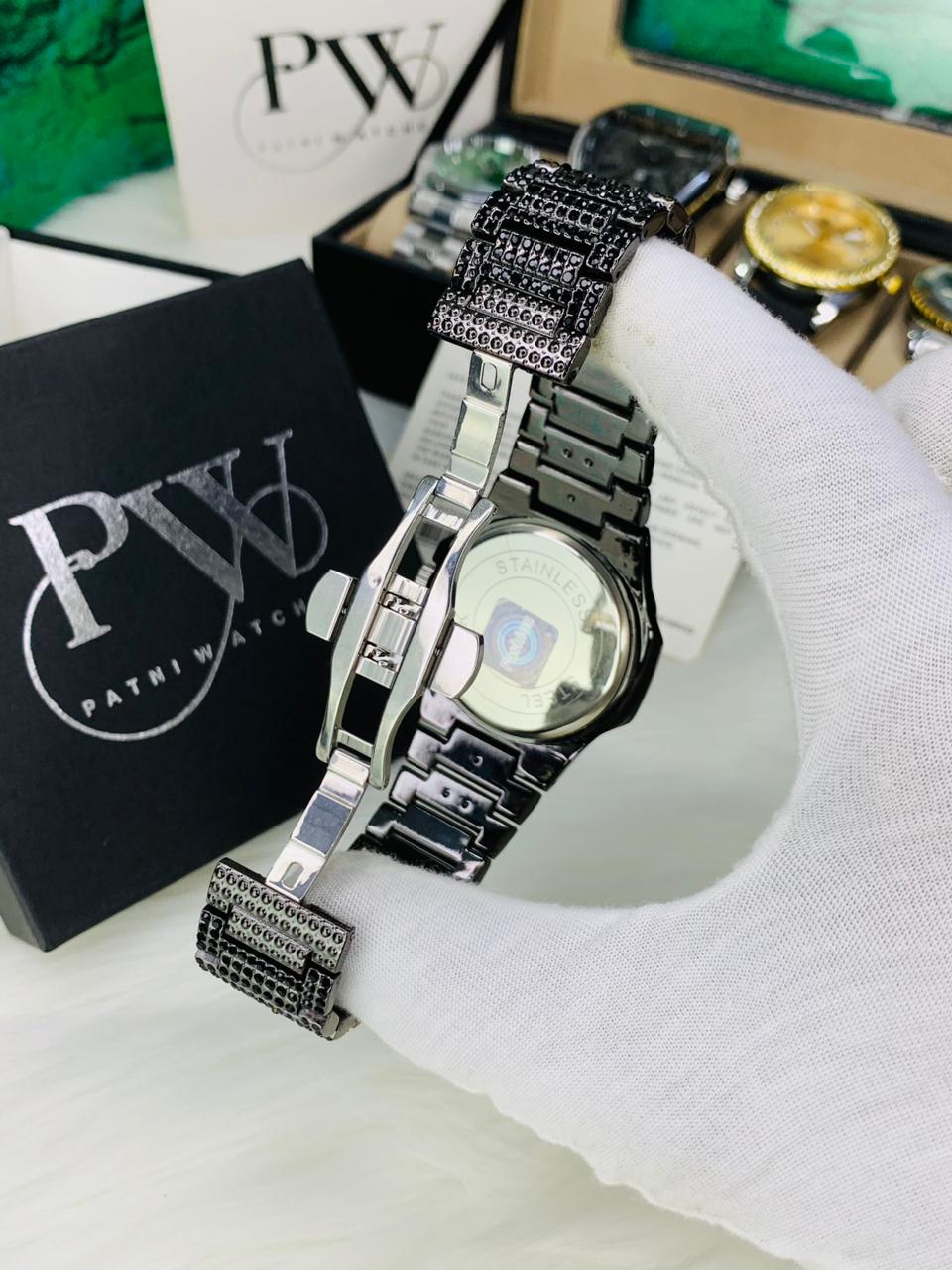 PP Full Stone Model (Black) Patni Watches