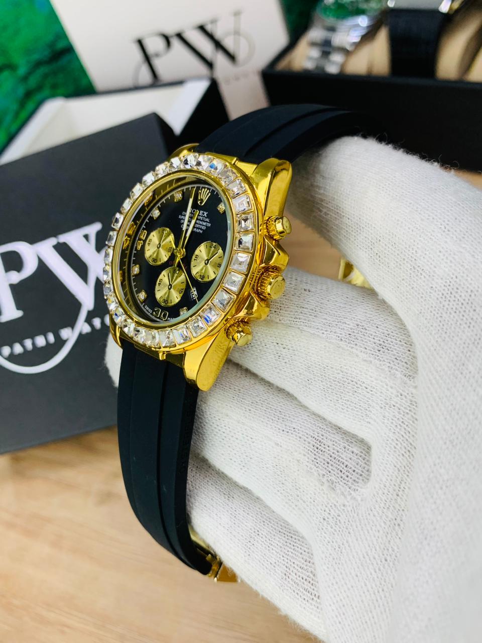 Daytona Stone Strap (Black) Patni Watches