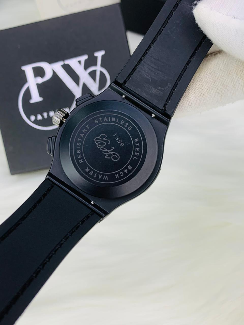 HB Strap Model (Plain Dial Full Black) Patni Watches