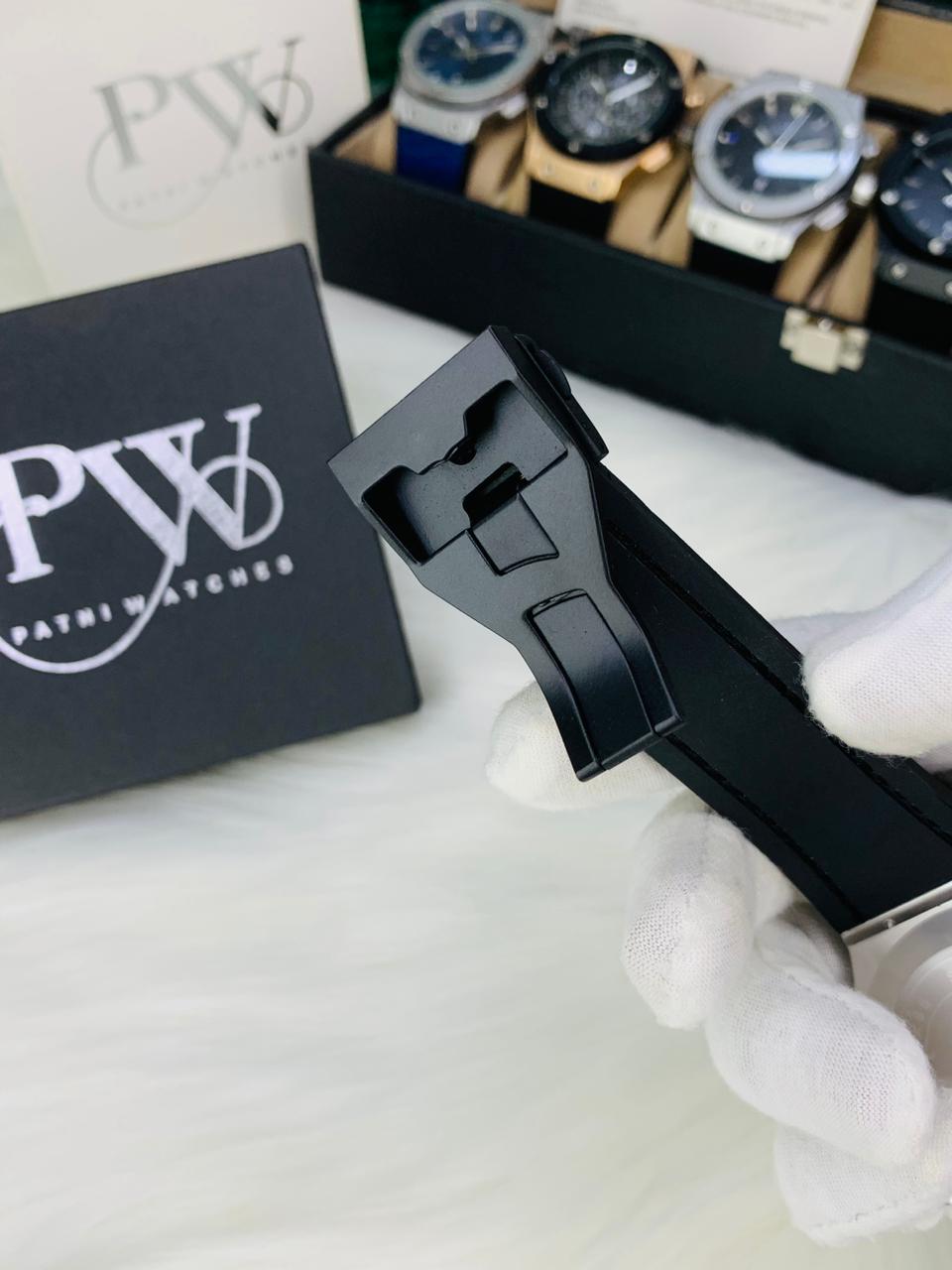 HB Strap Model (Plain Dial Full Black) Patni Watches