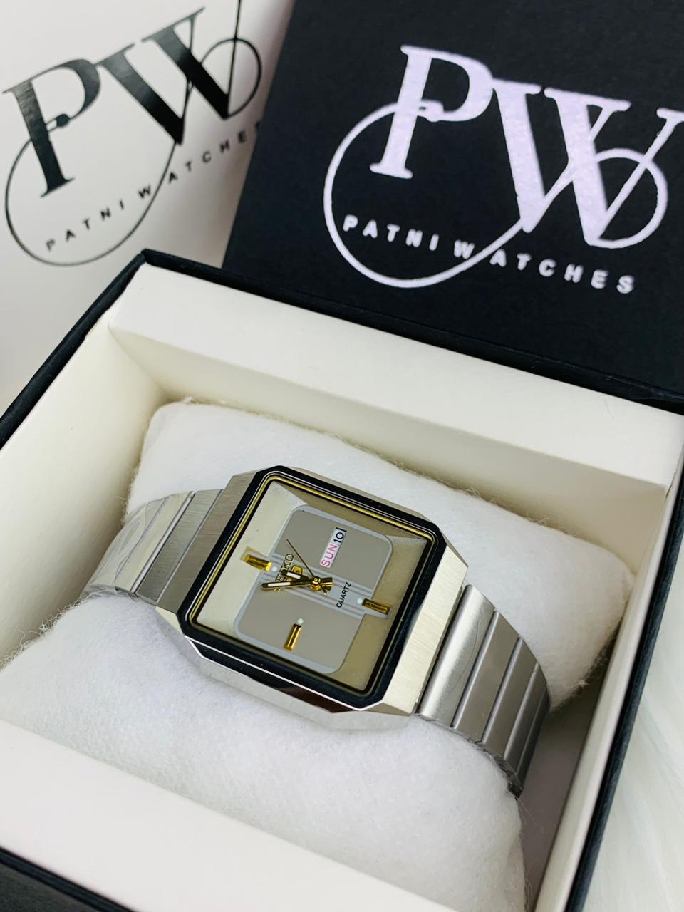 SEKO Day-Date Watch Model (Grey) Patni Watches