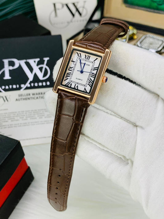 Cart Old Money Tank Model Watch (Brown White)