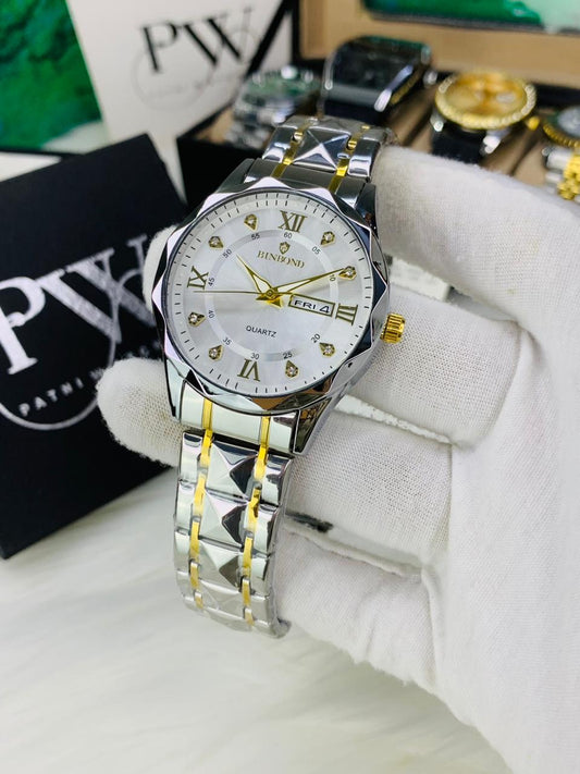 Binbond Two Tone Orignal Watch Model (White)