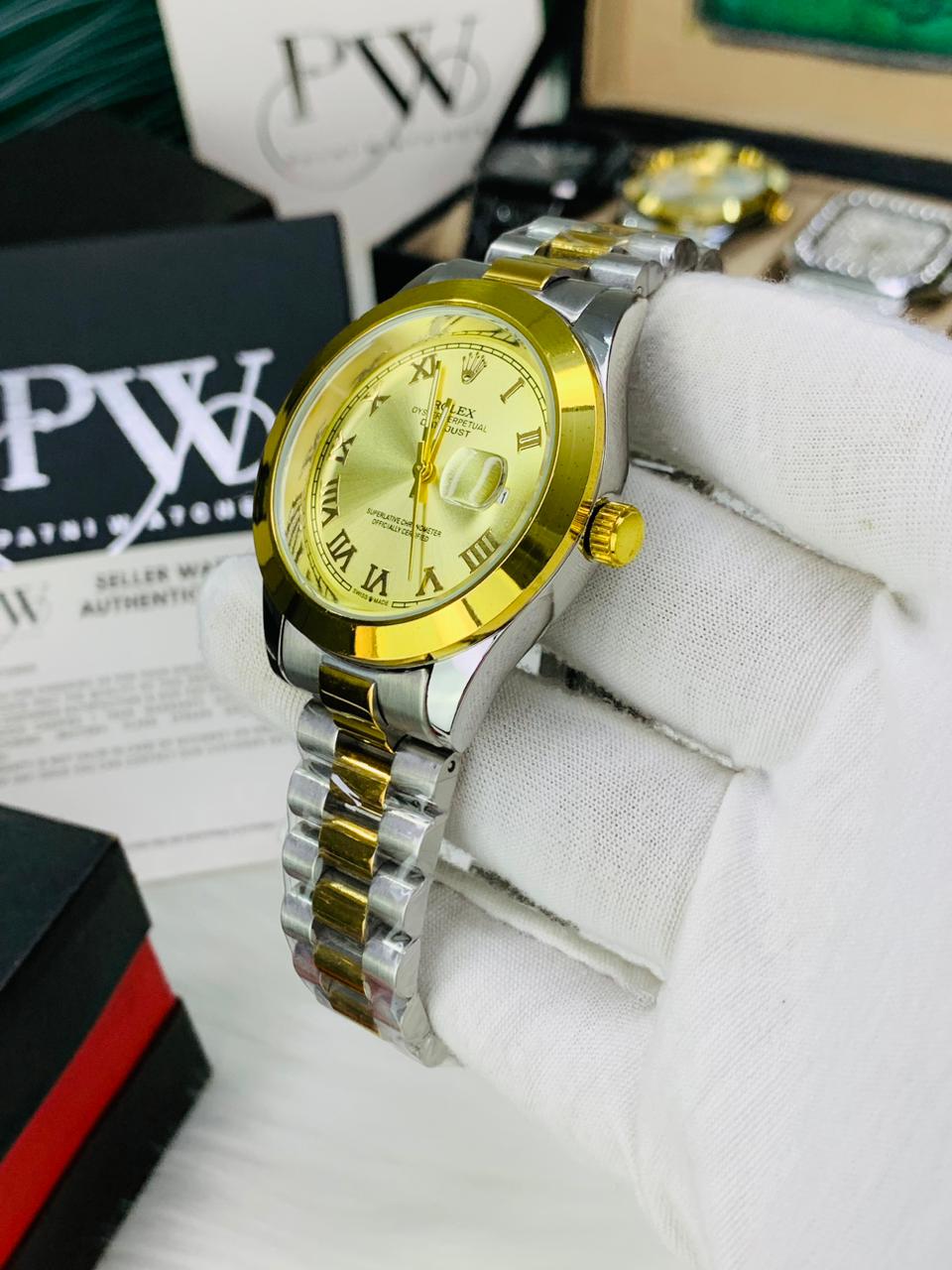 Branded Roman Model (Gold) Patni Watches