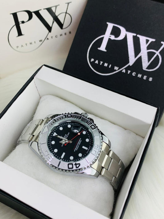 YM Chain Model (Silver Black) Patni Watches