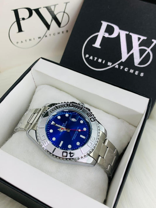 YM Chain Model (Silver Blue) Patni Watches