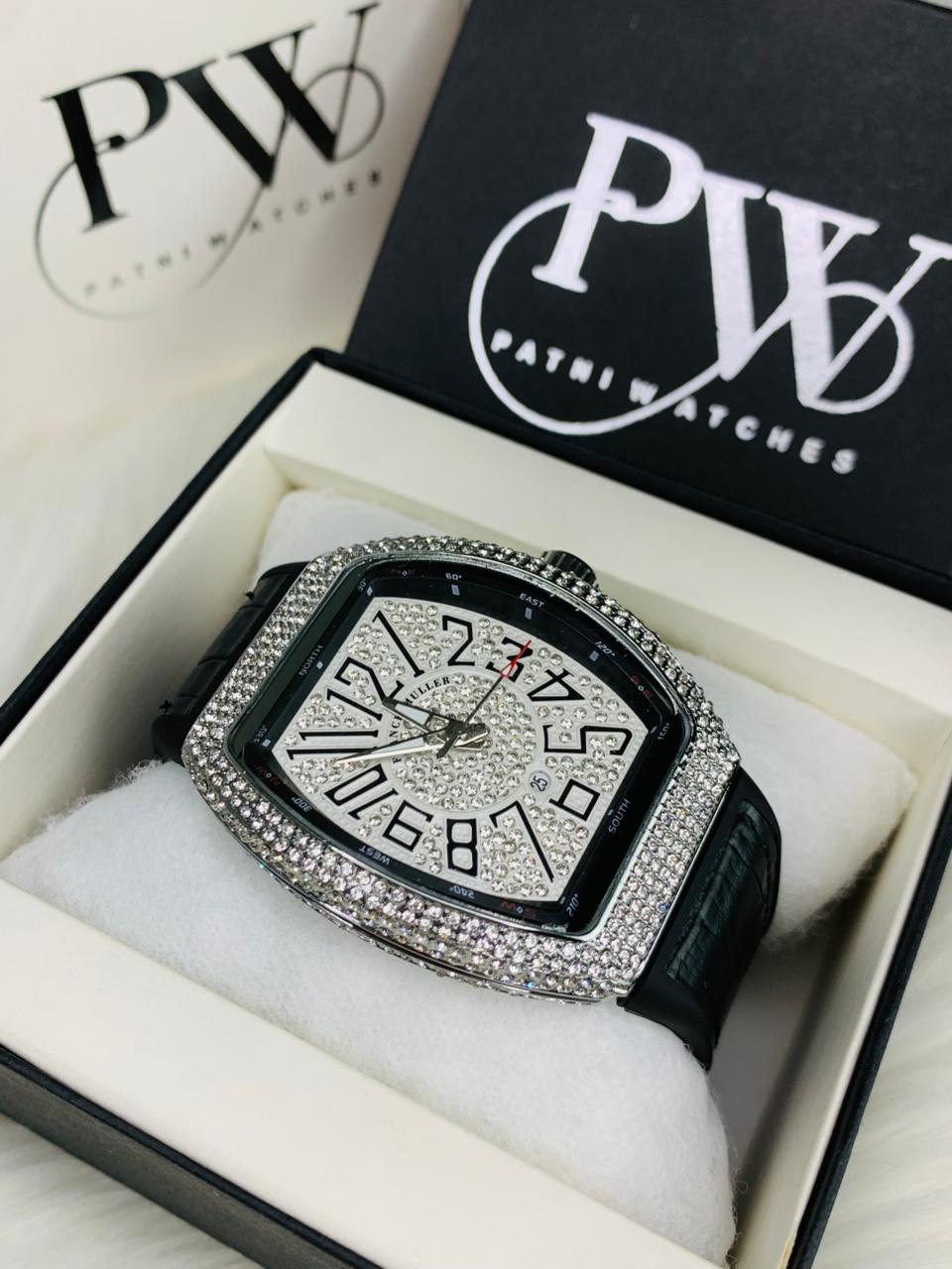FM Full Stone Model (Black) Patni Watches