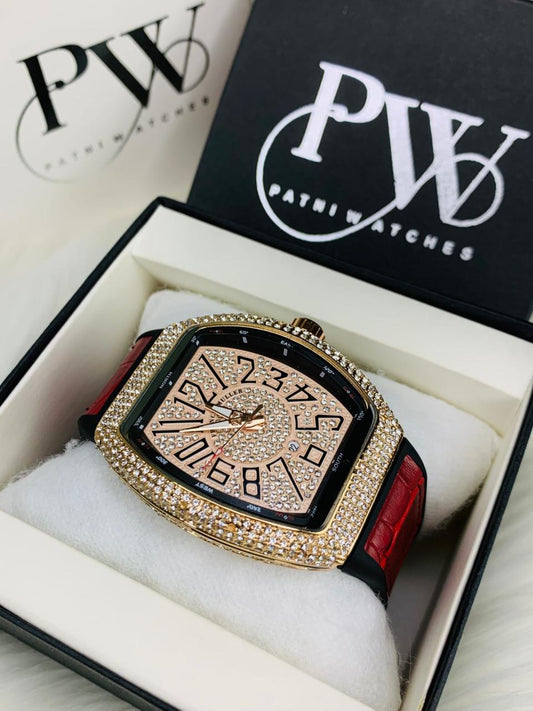 FM Full Stone Model (Red Rosegold) Patni Watches