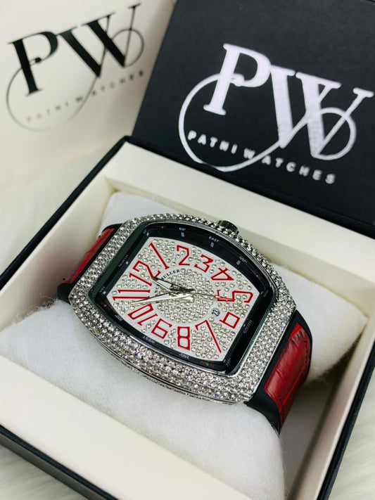 FM Full Stone Model (Red Silver) Patni Watches