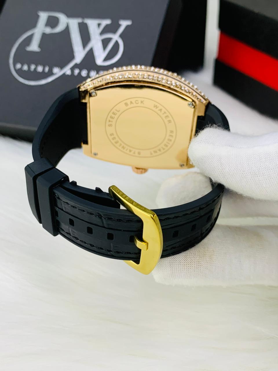 FM Full Stone Model (Black Rosegold) Patni Watches