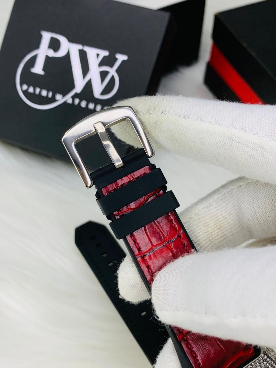 FM Full Stone Model (Red Silver) Patni Watches