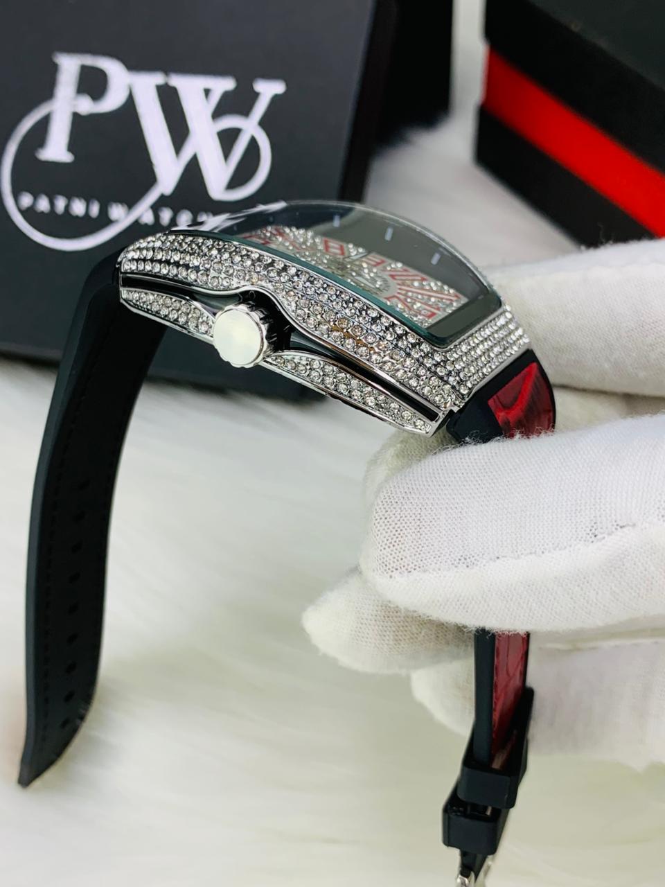 FM Full Stone Model (Red Silver) Patni Watches