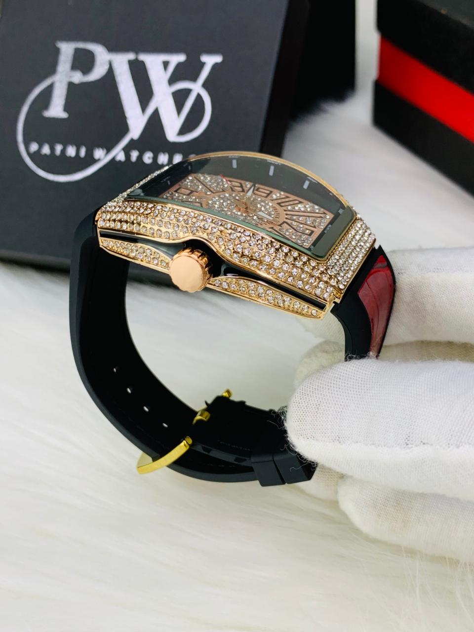 FM Full Stone Model (Red Rosegold) Patni Watches