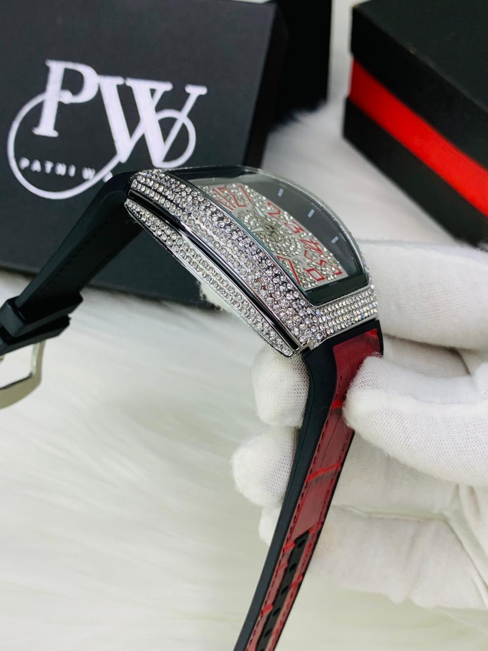 FM Full Stone Model (Red Silver) Patni Watches