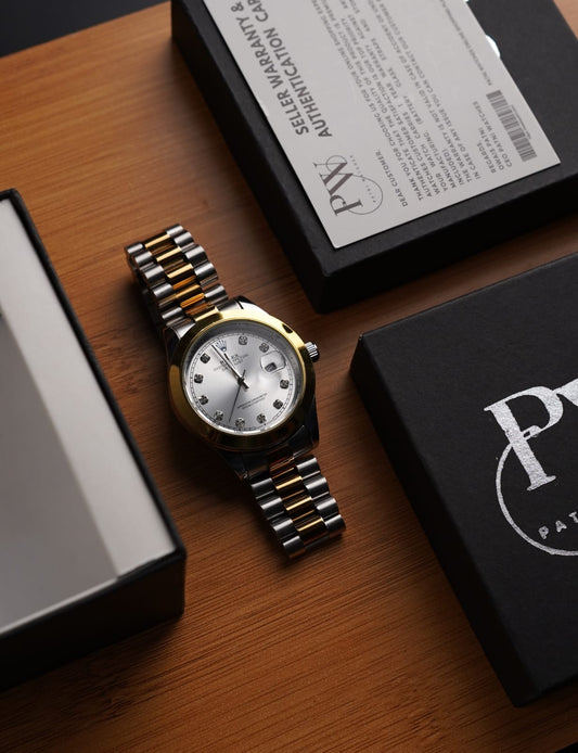 Stone Two Tone Model (White) Patni Watches
