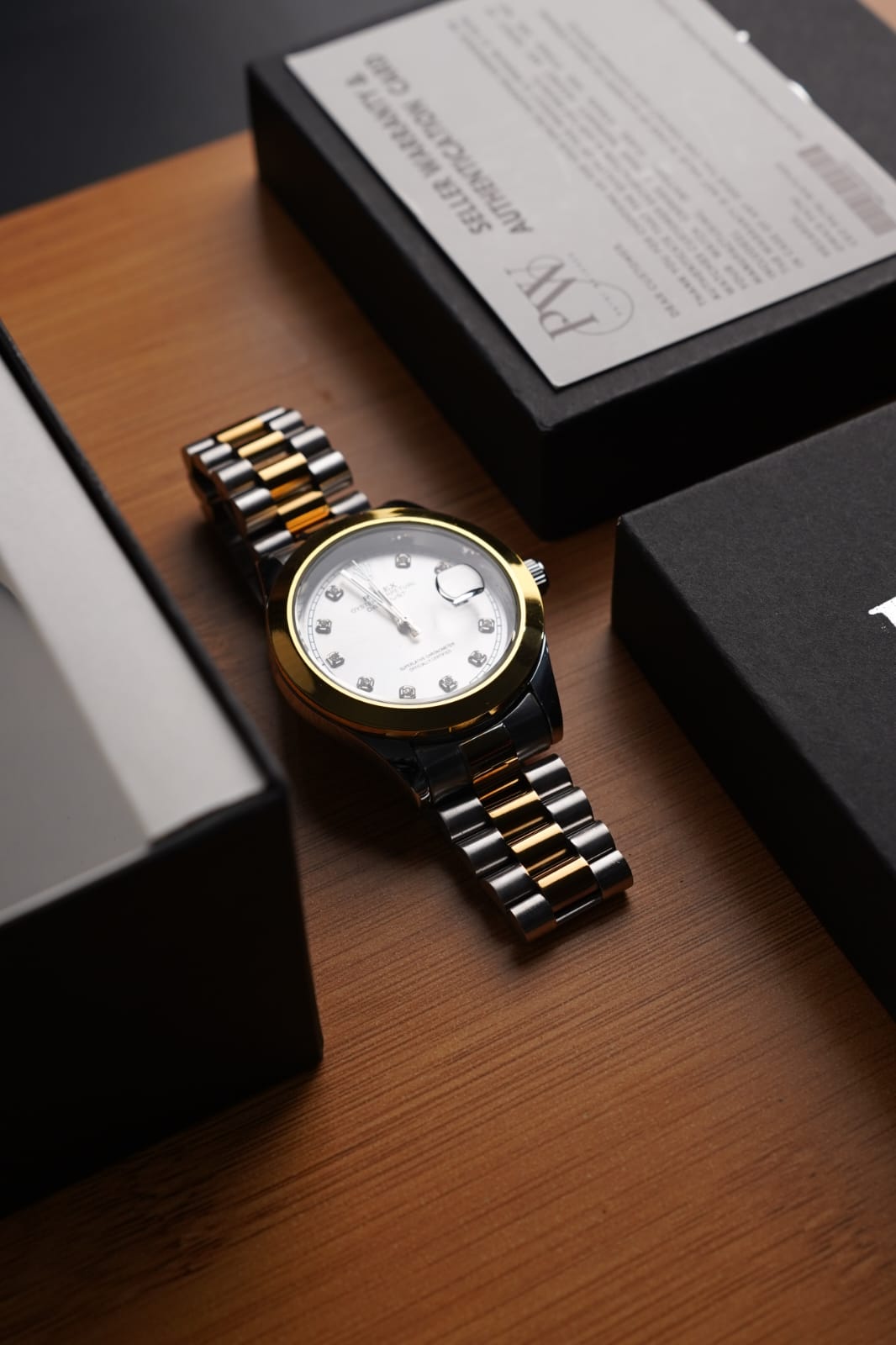 Stone Two Tone Model (White) Patni Watches