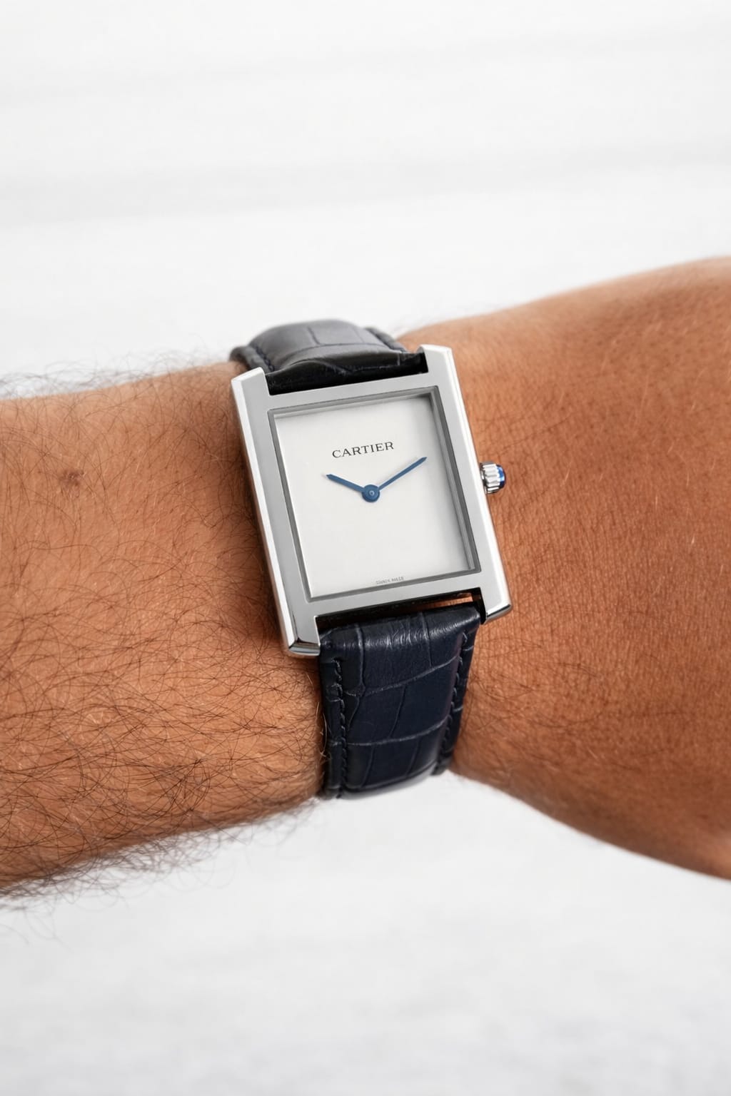 Cart Tank Silver Model (Blue Plain White) Patni Watches