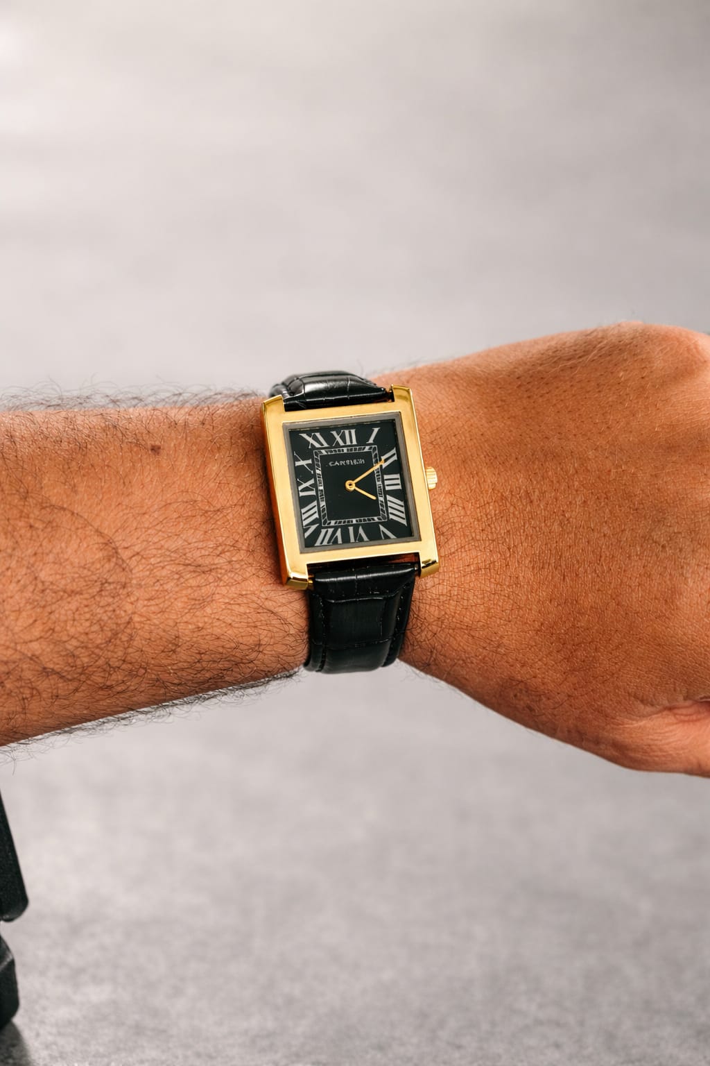 Cart Tank Gold Model (Black Index Black) Patni Watches