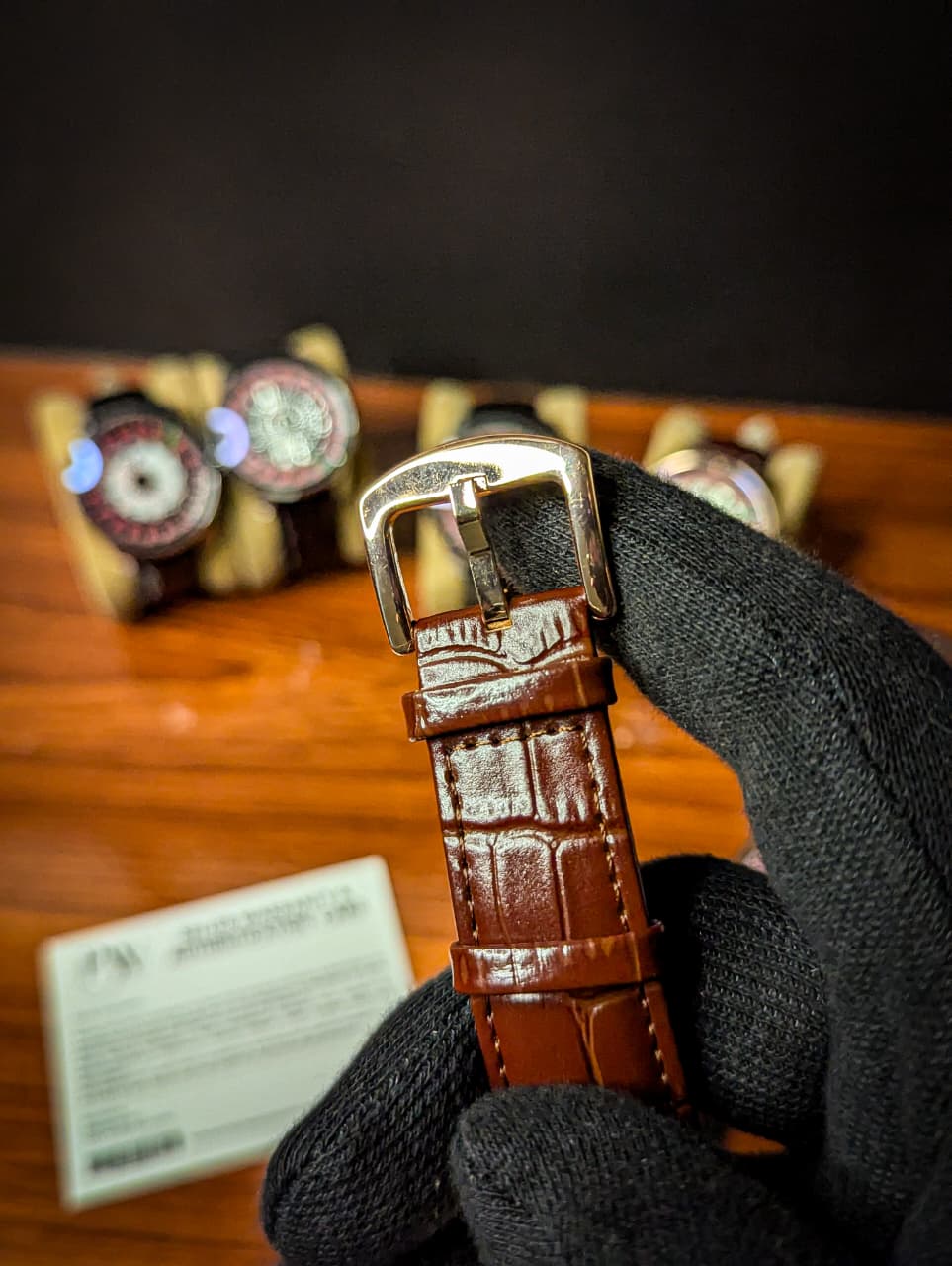 Casino Model Brown Leather Strap (Stone Dial) Patni Watches