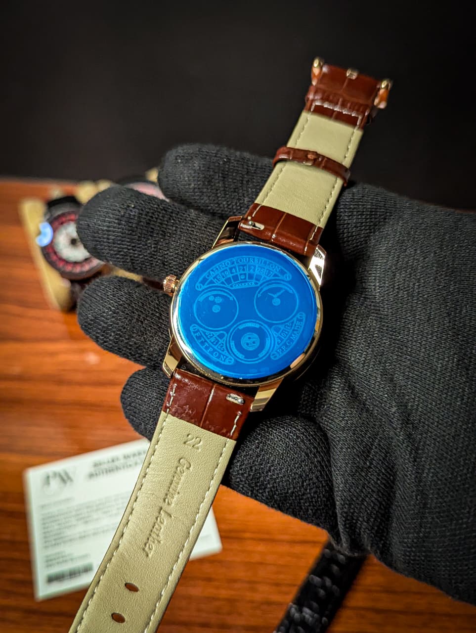 Casino Model Brown Leather Strap (Stone Dial) Patni Watches