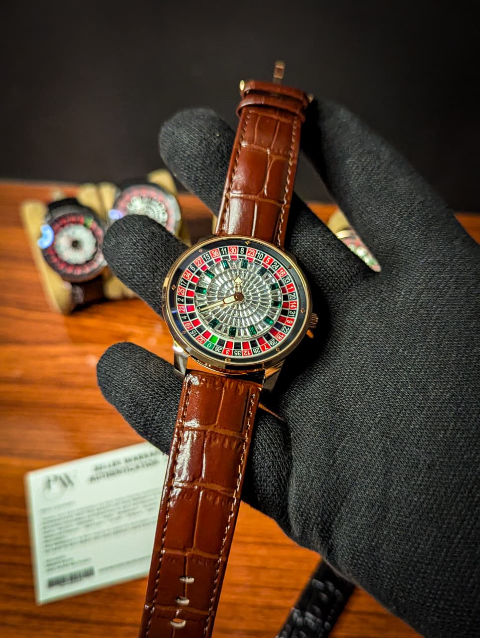 Casino Model Brown Leather Strap (Stone Dial) Patni Watches