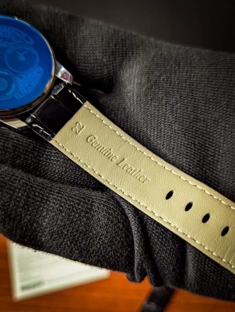 Casino Model Black Leather Strap (Stone Dial) Patni Watches