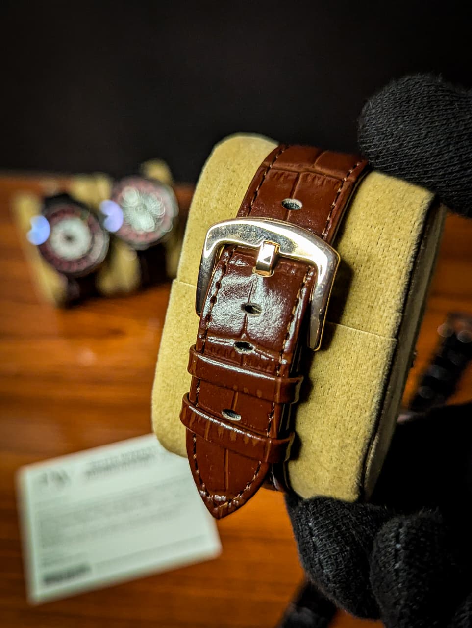 Casino Model Brown Leather Strap (Stone Dial) Patni Watches