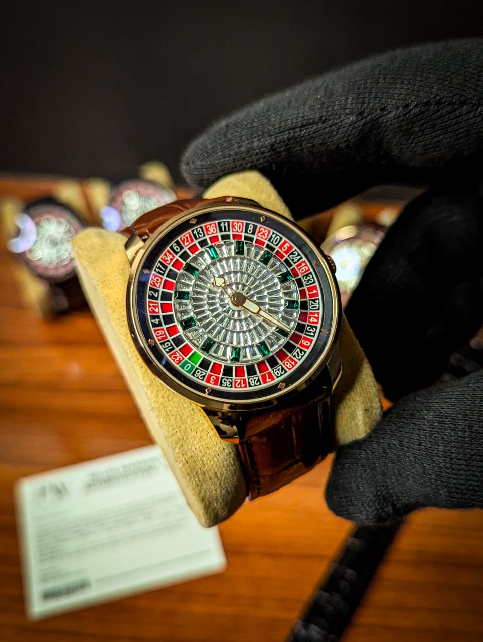 Casino Model Brown Leather Strap (Stone Dial) Patni Watches