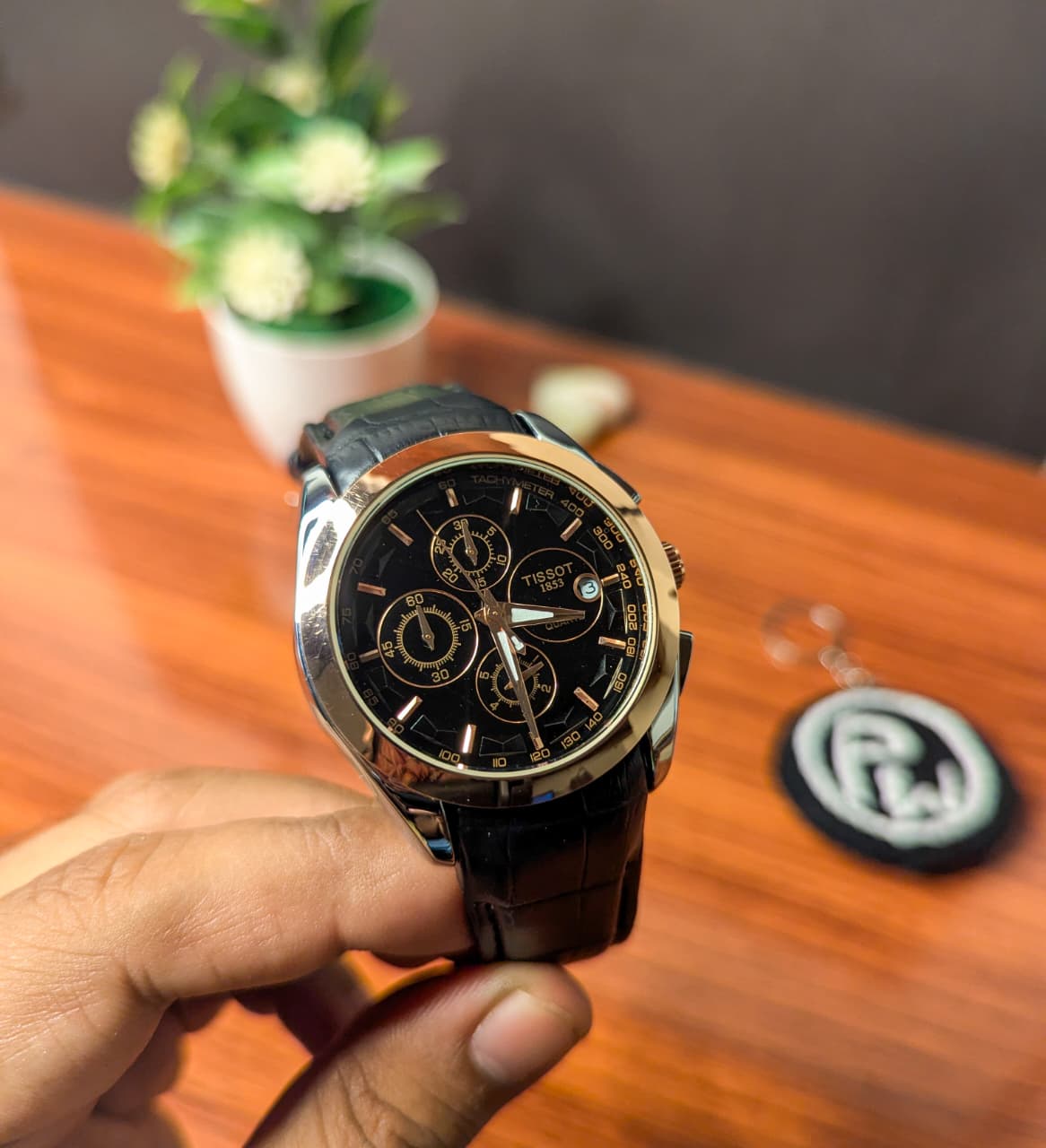 AA+ Silver Chronograph Model (Black Gold) Patni Watches