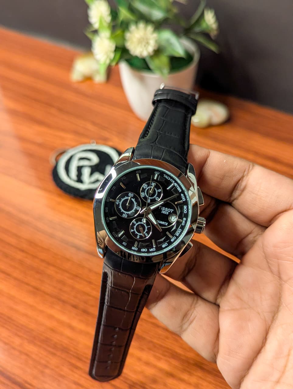 AA+ Silver Chronograph Model (Black) Patni Watches