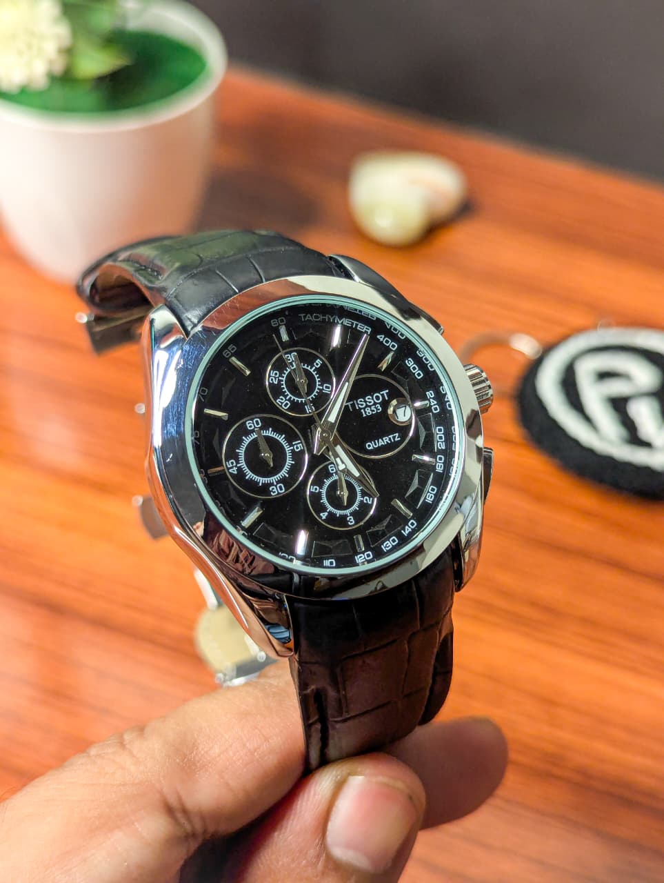 AA+ Silver Chronograph Model (Black) Patni Watches