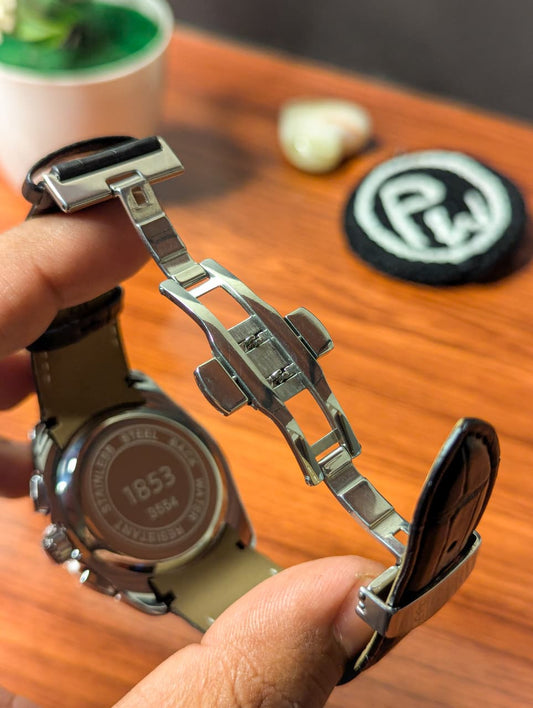 AA+ Silver Chronograph Model (Black Gold) Patni Watches