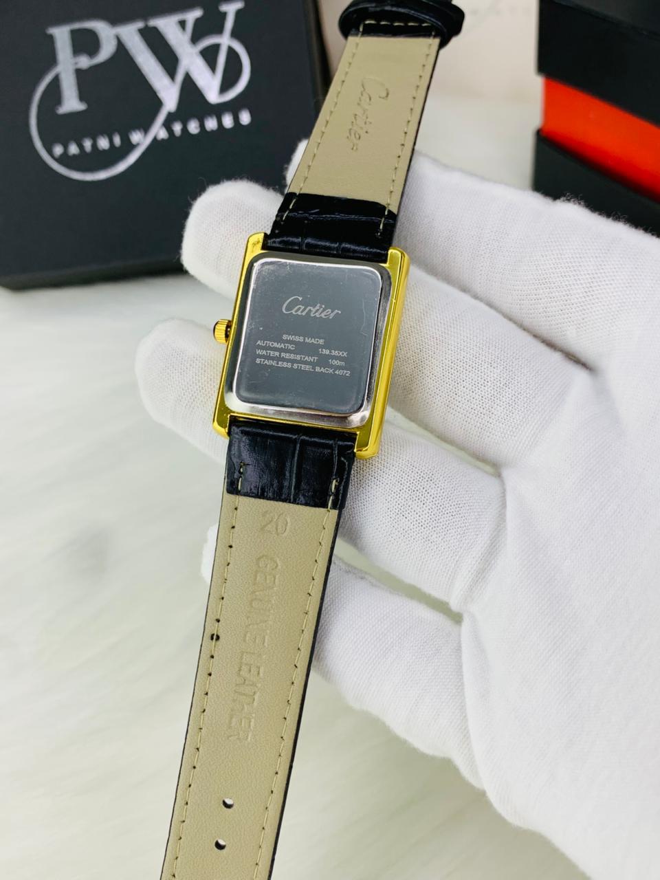 Cart Old Money Tank Model Watch (Black Gold) Patni Watches