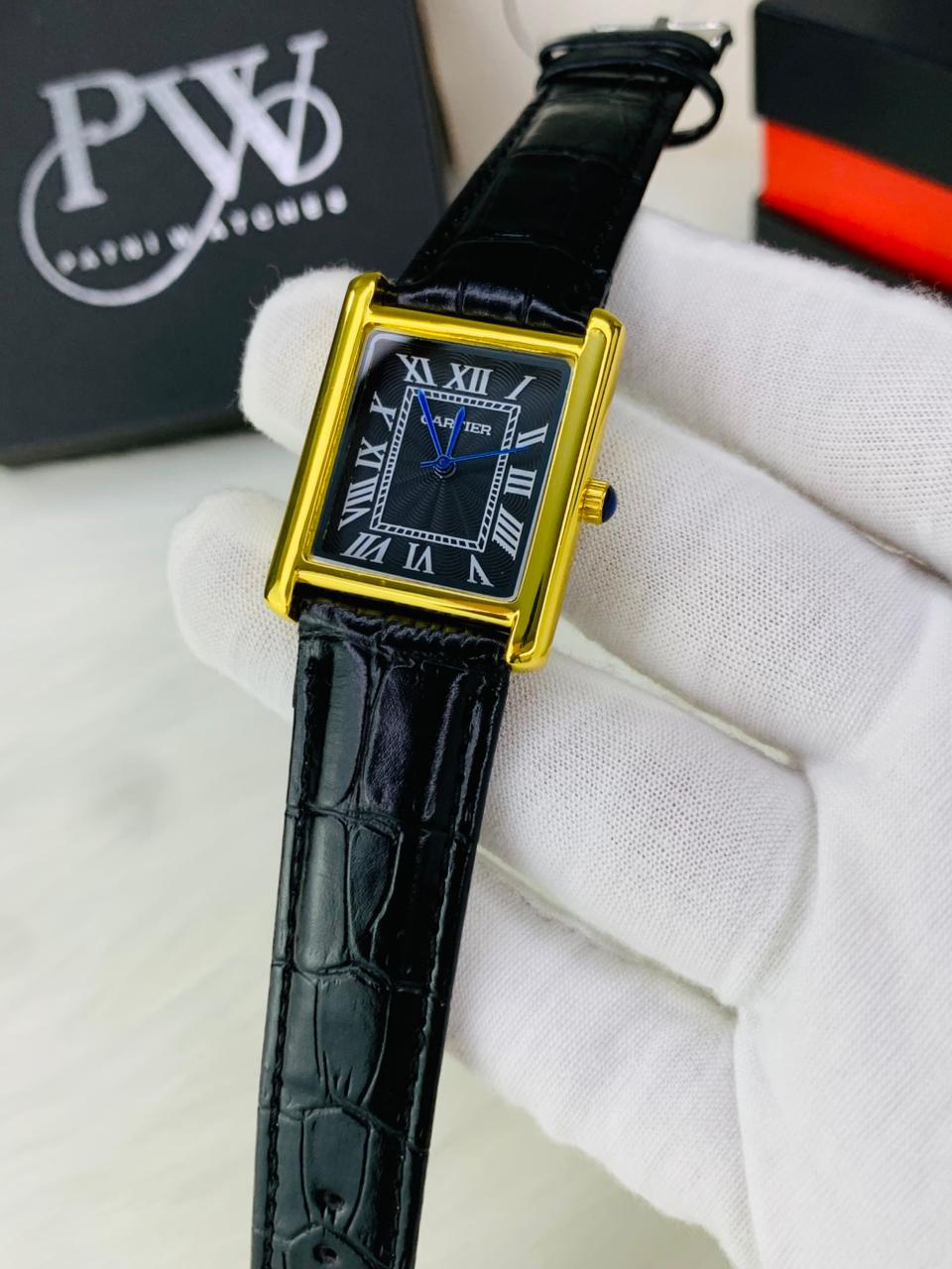 Cart Old Money Tank Model Watch (Black Gold) Patni Watches