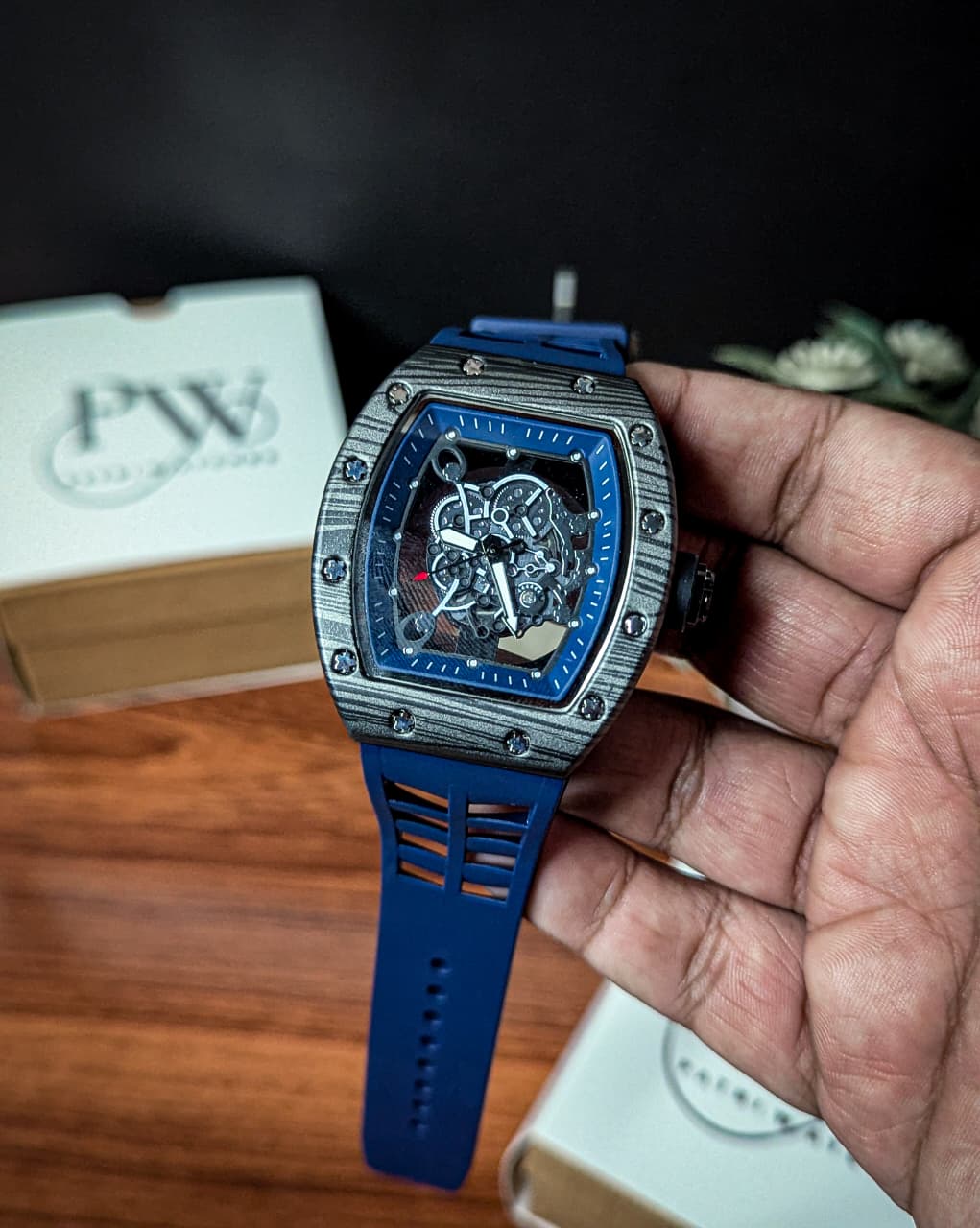 RM Skeleton Model (Dark Blue Carbon) Patni Watches