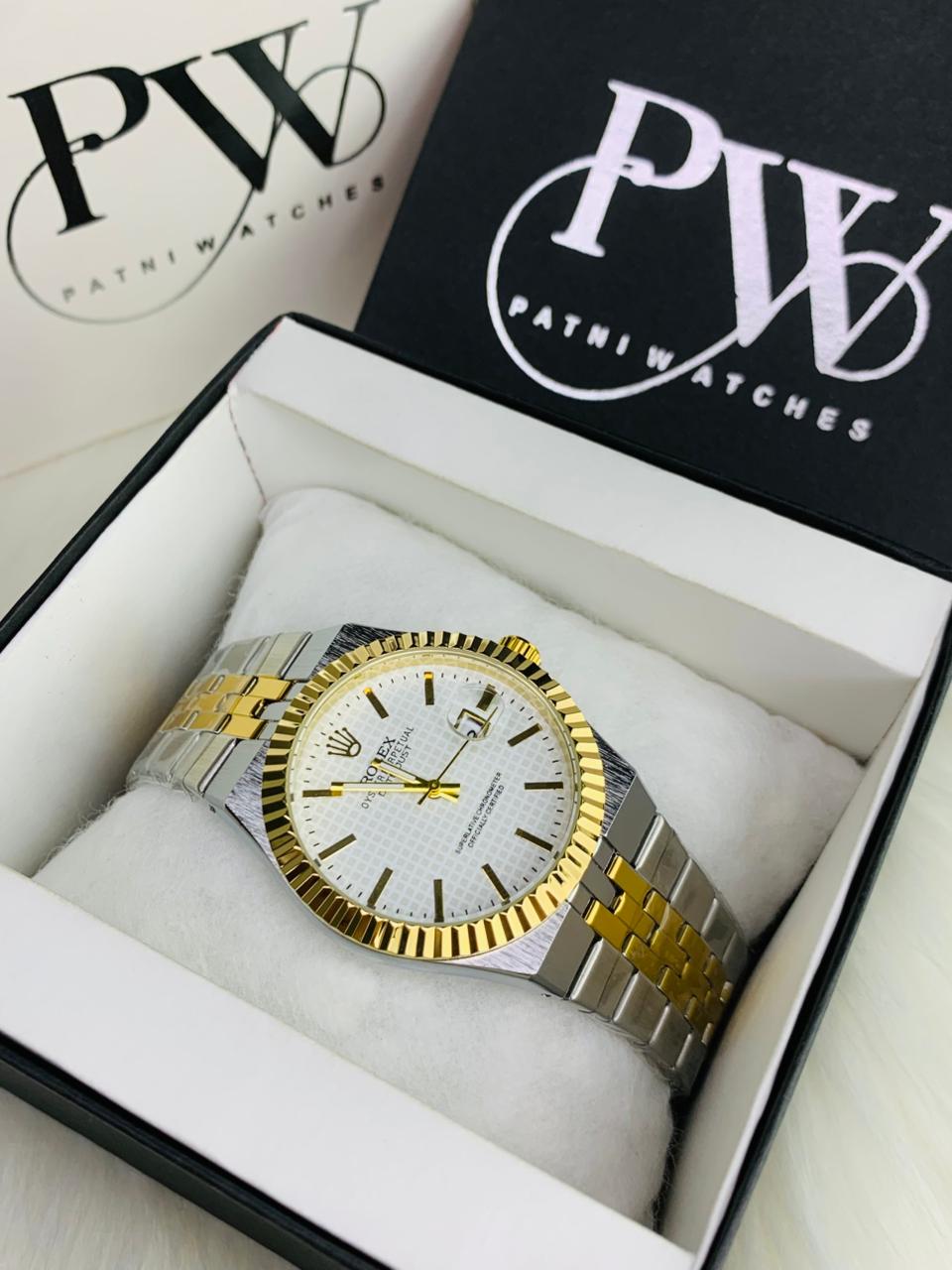 Land-Dweller Semi Auto Two Tone Model (White) Patni Watches