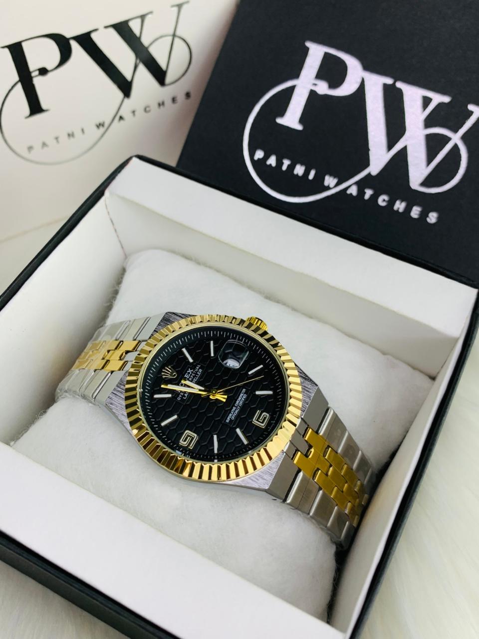 Land-Dweller Semi Auto Two Tone Model (Black) Patni Watches