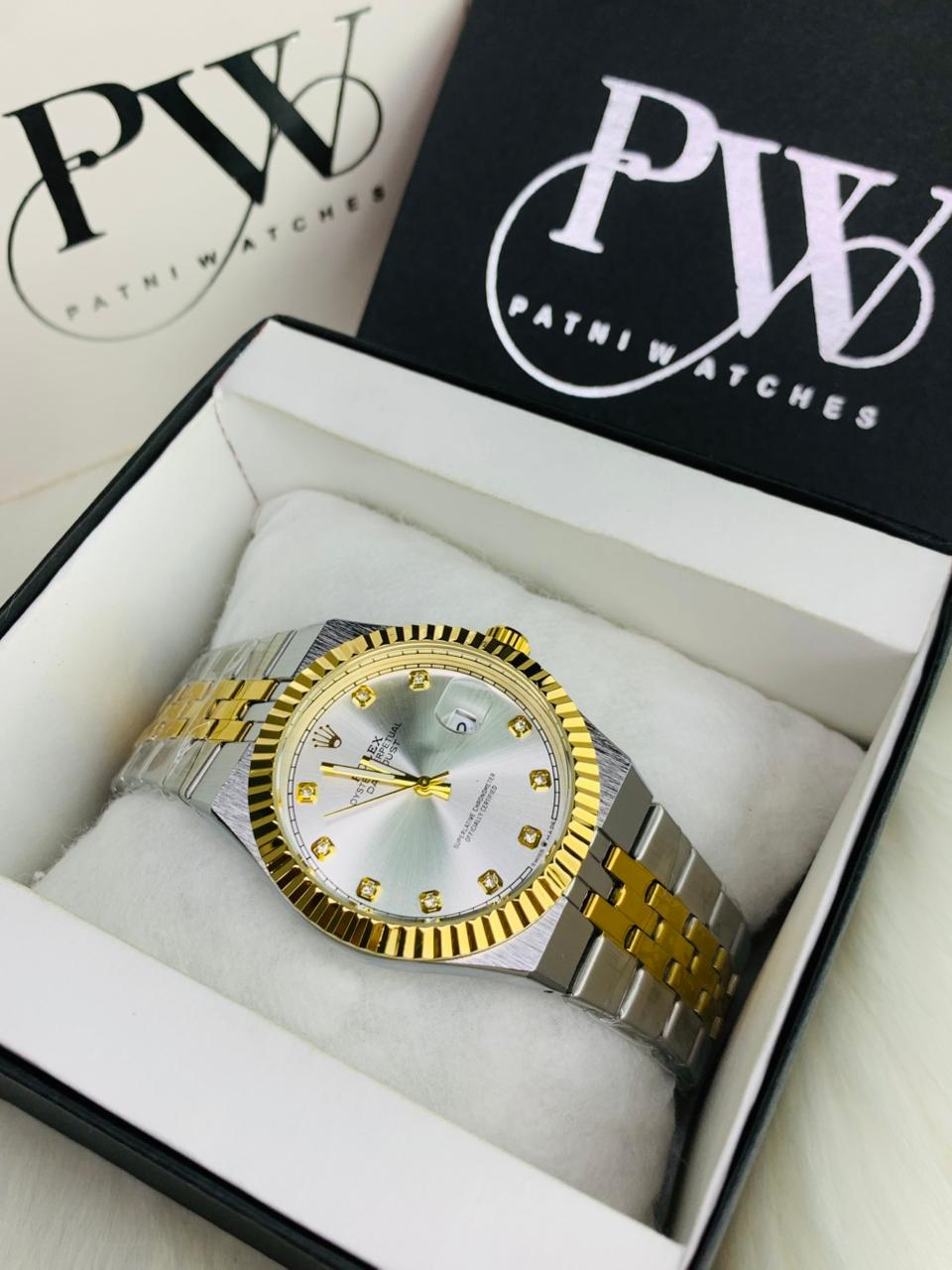 Land-Dweller Semi Auto Two Tone Model (Stone Silver) Patni Watches