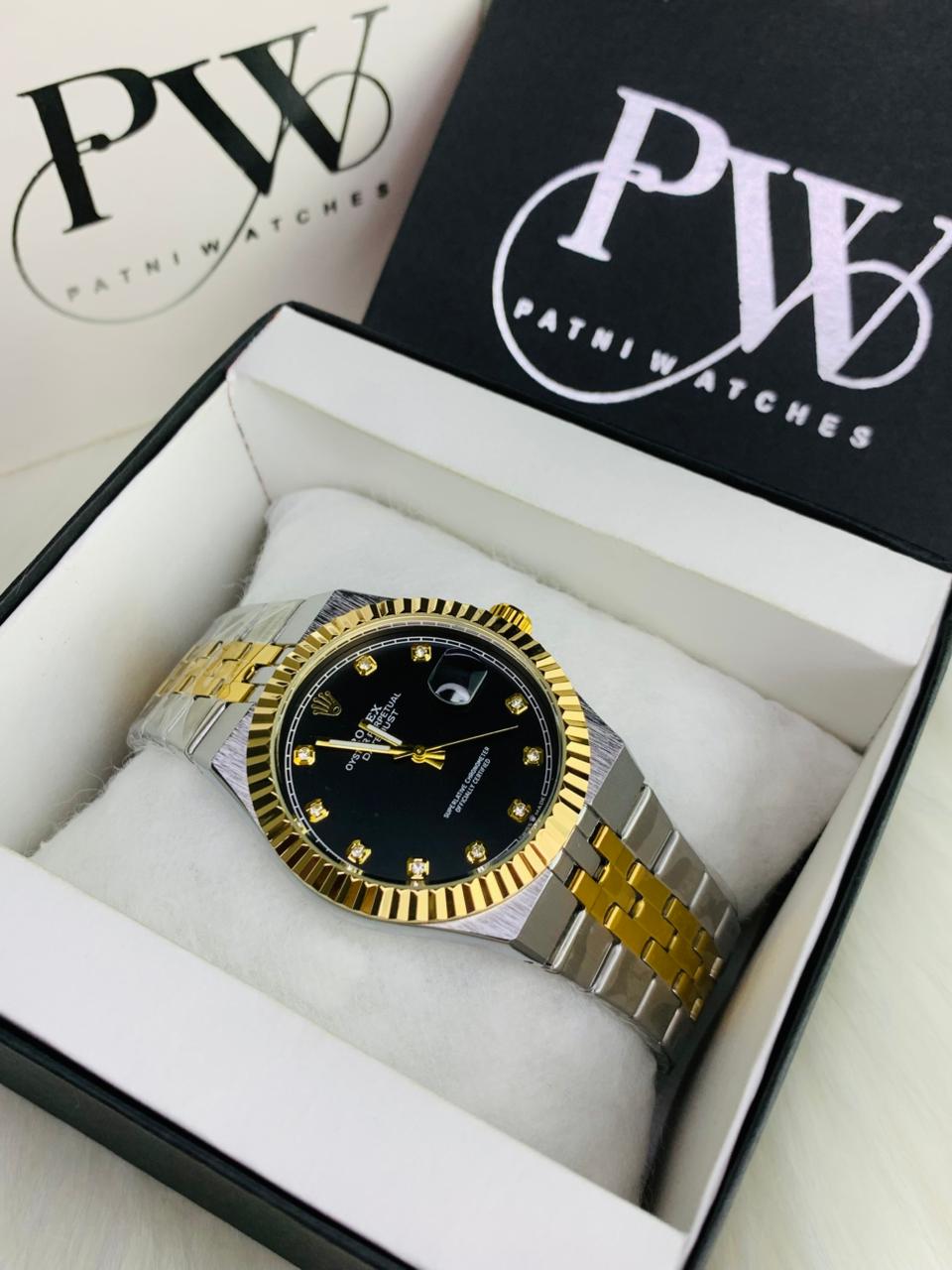 Land-Dweller Semi Auto Two Tone Model (Stone Black) Patni Watches