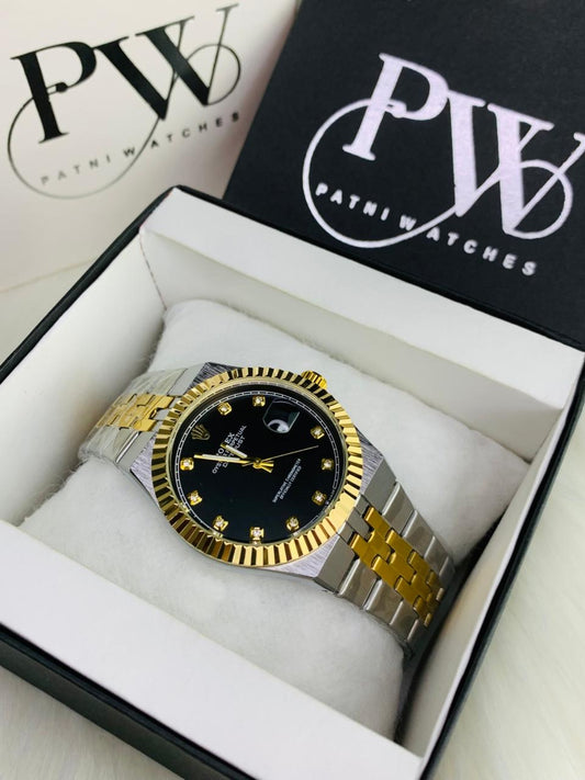 Land-Dweller Semi Auto Two Tone Model (Stone Black) Patni Watches